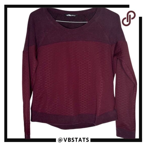 The North Face Women's Burgundy / Red Panel Designer LS Sweatshirt Size Large - Picture 1 of 7